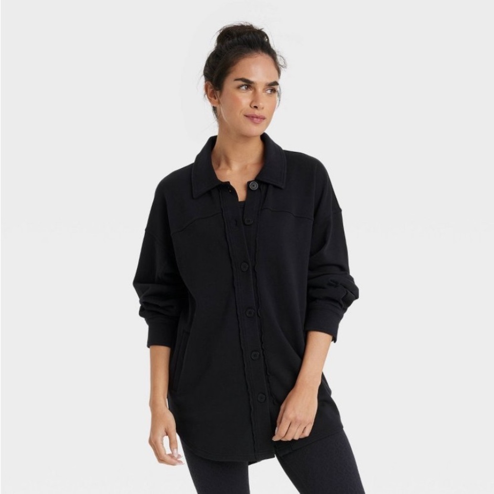Women's French Terry Button Down Shacket
- JoyLab™ Black nwt - Picture 2 of 7